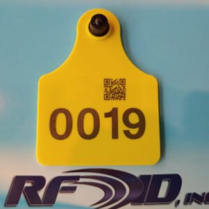 images Model AET10176Y-M4QT Animal Ear Tag, Yellow, 101x76mm w/backing, Monza M4QT chip, UHF 902-928 MHz passive RFID