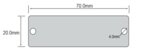 images Model F7020 FR4 Tag, Mount on Metal High Temperature 200C, 70x20mm with Peel & Stick Backing, UHF 902-928 MHz passive RFID