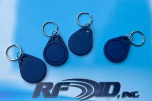 images Model KF-BL Keyfob Tag, ABS, Blue round, UHF 902-928 MHz passive RFID