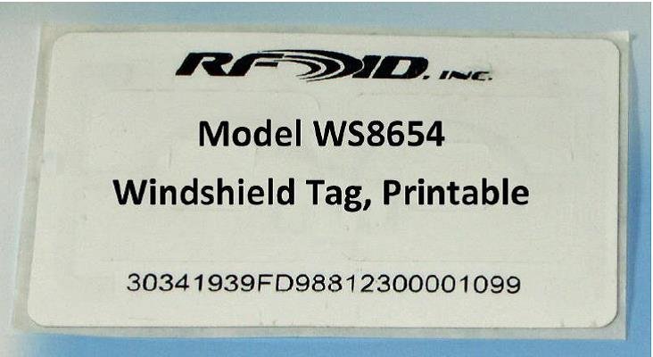 915 MHz UHF Windshield Label Tags
