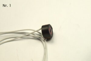 images Model 5189 Flush Mount Metal Pot Core RFID Antenna, 8mm diameter x 5.5mm tall, 125 KHz