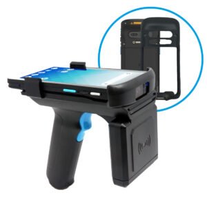 images Model 3630E-RFID-SLED, UHF RFID Sled 4dBi Reader only, protective boot case Model 3630E-Cover, battery, lanyard, USB cable & AC adapter standard