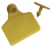 Model AET10074Y-M4QT Animal Ear Tag, Yellow, 100x74mm w/backing, M4QT chip on Impinj H47 44x44mm square inlay, UHF 902-928 MHz passive RFID