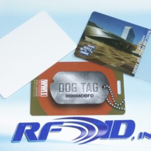 Model P8654-7019-H3 PVC Tag, Employee Badge no top slot, 86x54mm w/70x19mm inlay, UHF 902-928 MHz passive RFID, Alien Higgs3 chip